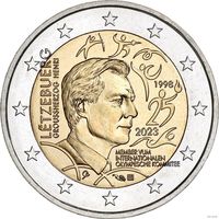 2 евро 2023 Люксембург 25 лет принятия Анри в состав Международного олимпийского комитета UNC из ролла