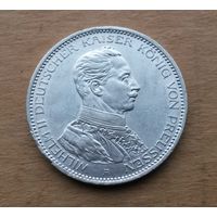 Пруссия/Герм.империя, 3 марки 1914 г., серебро 0.900, Вильгельм II (1888-1918)
