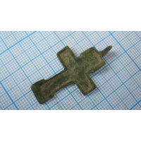 Крестик старинный, нательный. Бронза, литье.