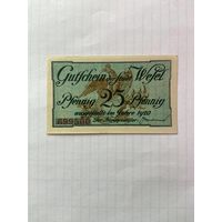 25 пфенигов (нотгельды) Германия г.Вефель -1402