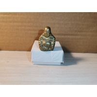 Тяжёлая, латунная фигурка "Будда", высота 3 см.