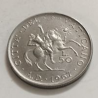 Ватикан 50 лир 1967г.