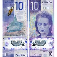 Канада  10 долларов 2018 год  UNC (полимер) Номер банкноты  FFL6269361