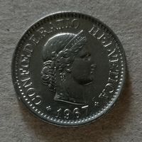 Швейцария 10 раппенов "В" 1967 год, KM# 27
