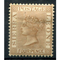 Британские колонии - Сьерра-Леоне - 1883/93г. - королева Виктория, 4 P - 1 марка - MH с маленьким пятнышком на лицевой стороне [Mi 20]. #4-B5-118-A-1