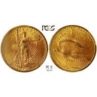 20 долларов 1907 !!! Saint Gaudens. США. PCGS MS 63. Редкие! Золото. KM# 127