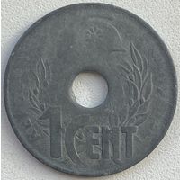 Французский Индокитай 1 сантим 1940 г. Роза на фригийской шапке. Разновидность