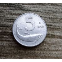 Werty71 Италия 5 лир 1952 Рыба Дельфин