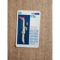 Карточка коллекционная со спецификациями самолета 70-х или 80-х годов (?)