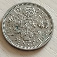 Великобритания 6 пенсов 1956г.