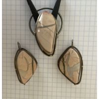 Сережки и кольцо. Мельхиор.