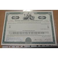 Оригинальная - Акция, ценная бумага. Rapid-American, 1988 года