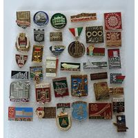 Значки городов Белоруссии - 36 шт. Алюминий.