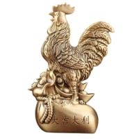 Статуэтка Петух на денежном мешке Бронза