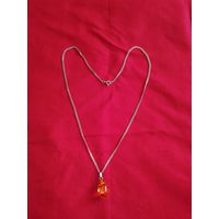 Женская серебряная цепочка, +кулон.