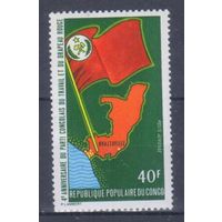 [178] Конго 1973. Карта.Флаг. Одиночный выпуск. MNH