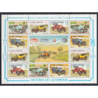 Транспорт. Старинные автомобили. Сан-Томе и Принсипе. 1983. 2 малых листа и 5 блоков. 3 скана. Michel N 852-859, бл137-141 (100,0 е)