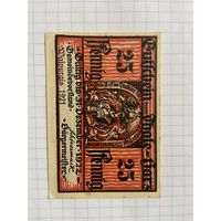 25 пфеннингов (нотгельды) 1921 г. Германия.