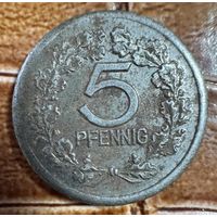 Монета 5 пфеннигов 1918 год. Вохвинкель. Веймарская республика. С рубля без МЦ.