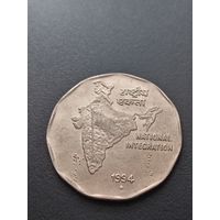Индия 2 рупии 1994 г.