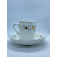 Чайная пара. Дунашовъ. Чашка блюдце. Костяной фарфор. Редкость!