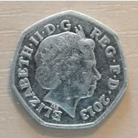 Великобритания, 50 пенсов, 2013 г., 100 лет со дня рождения Кристофера Айронсайда, KM# 1246