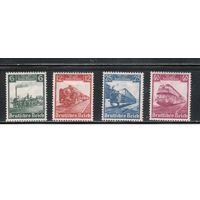 Германия(Рейх)-1935,(Мих.580-583)  *( 1 м - **) ,  Железная дорога, Паровозы (полная серия)