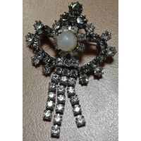 Брошь Лунный камень Чешская Бижутерия Чехословакия