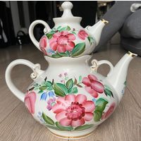 Два чайника, фарфор ручная роспись. ДФЗ СССР.