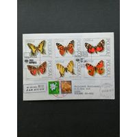 Польша 1991 Конверт с полной серией марок "Всемирная филателистическая выставка "PHILANIPPON-91" в Токио. Собрание бабочек мира в Польской академии наук" (спецгашение) Mi.3343-3348 каталог 3.00 евро