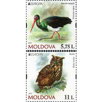 Молдова 2021.Европа СЕРТ Фауна. Птицы аист филин  2 марки  (779)