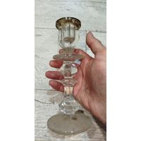 Шикарный хрустальный подсвечник,крупный,тяжёлый,скорее всего Нёман