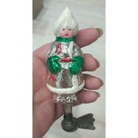 Елочные игрушки, стекло,Филиппок, мальчик в больших руковицах
