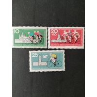 ГДР 1962 Полная серия марок "Международная велогонка "Дружба" по маршруту Берлин-Прага-Варшава" (чистые**) Mi.886-888 каталог 2.00 евро