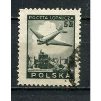 Польша - 1946 - Авиация 5Zt - [Mi.428] - 1 марка. Гашеная.  (Лот 49HF)-T41P11