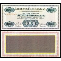 [КОПИЯ] Литва, чек 1000 марок 1919г. Lietuvos Ukio Bankas (водяной знак)