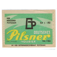 Этикетка пива Pilsner Германия П784