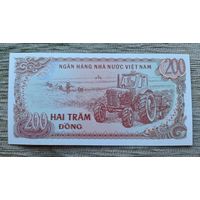 Werty71 Вьетнам 200 Донгов 1987 UNC банкнота Трактор МТЗ донг