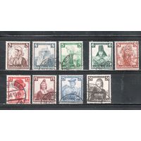 Германия(Рейх)-1935,(Мих.588-597)  гаш. ,  Костюмы , 9 марок