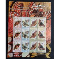Марки Беларуси 2004 года чистый малый лист для буклета, Бабочки, фауна, КМ 581/584 каталог 10 евро