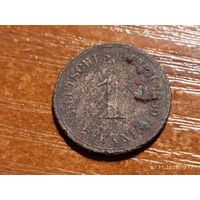 Германия 1 пфенниг 1889