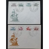 Польша 1965 Два КПД с полной серией марок "Парусники" (спецгашение) Mi.1562-1569 каталог 1.20 евро