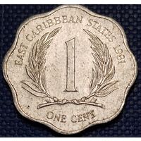 Восточные Карибы 1 цент 1981 г.