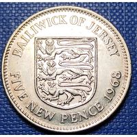 Джерси 5 новых пенсов 1968 г.
