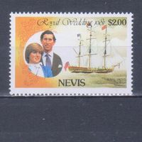 [1806] Невис 1981. Корабль.Парусник.Принцесса Диана.2$. MNH