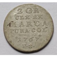 Польша. 2 гроша 1767 года. F.S.