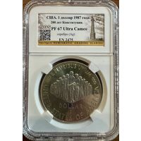 1 доллар США 1987 S PF 67 слаб 200 лет Конституции