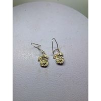 С рубля без мц. серьги "Розочки", 1гр. рЗвезда925пр.