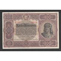 Венгрия 100 крон 1920 года. Тип Р-63. Состояние XF+/aUNC