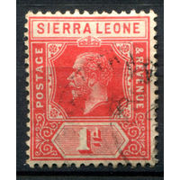 Британские колонии - Сьерра-Леоне - 1912г. - король Георг V, 1 P - 1 марка - гашёная [Mi 82]. #4-B5-118-A-1